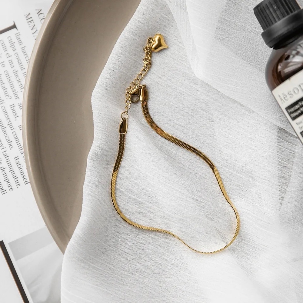 18k Gold Plated Snake Chain Anklet - Picture 4 of 8